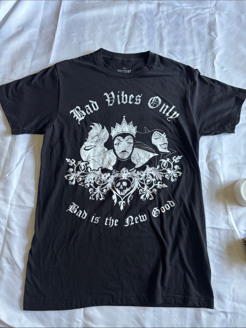 Disney Villains Bad Vibes Only Black Graphic Tee Maleficent Ursula Evil Queen